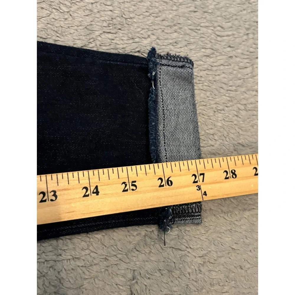 NYDJ Ami Skinny Jeans Dark Indigo Lift Tuck Raw Cuff MDNMAA2511 Womens Size 0